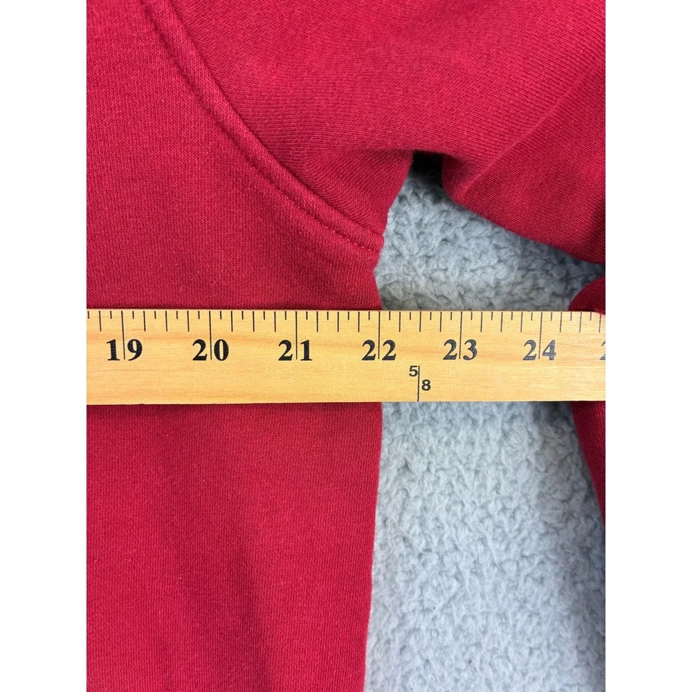 True Religion Silicone Tape Pullover Hoodie Sweatshirt Mens L Red Streetwear Y2K